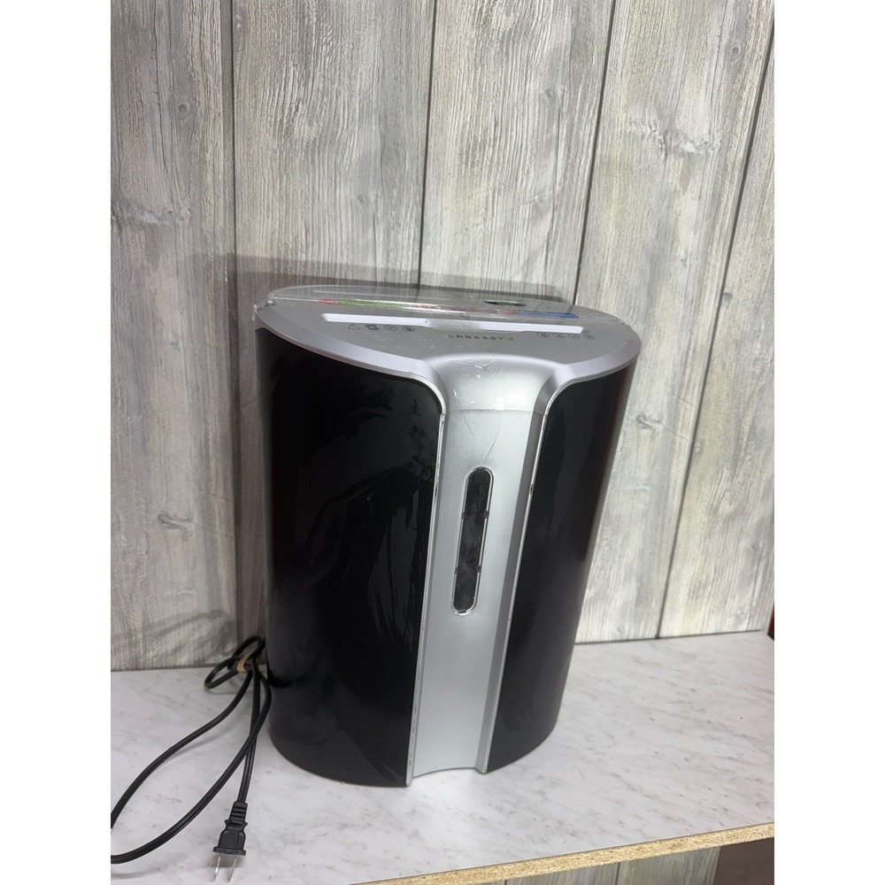 Embassy GoECO Paper Shredder Black Silver Overfeed Prevention Technology